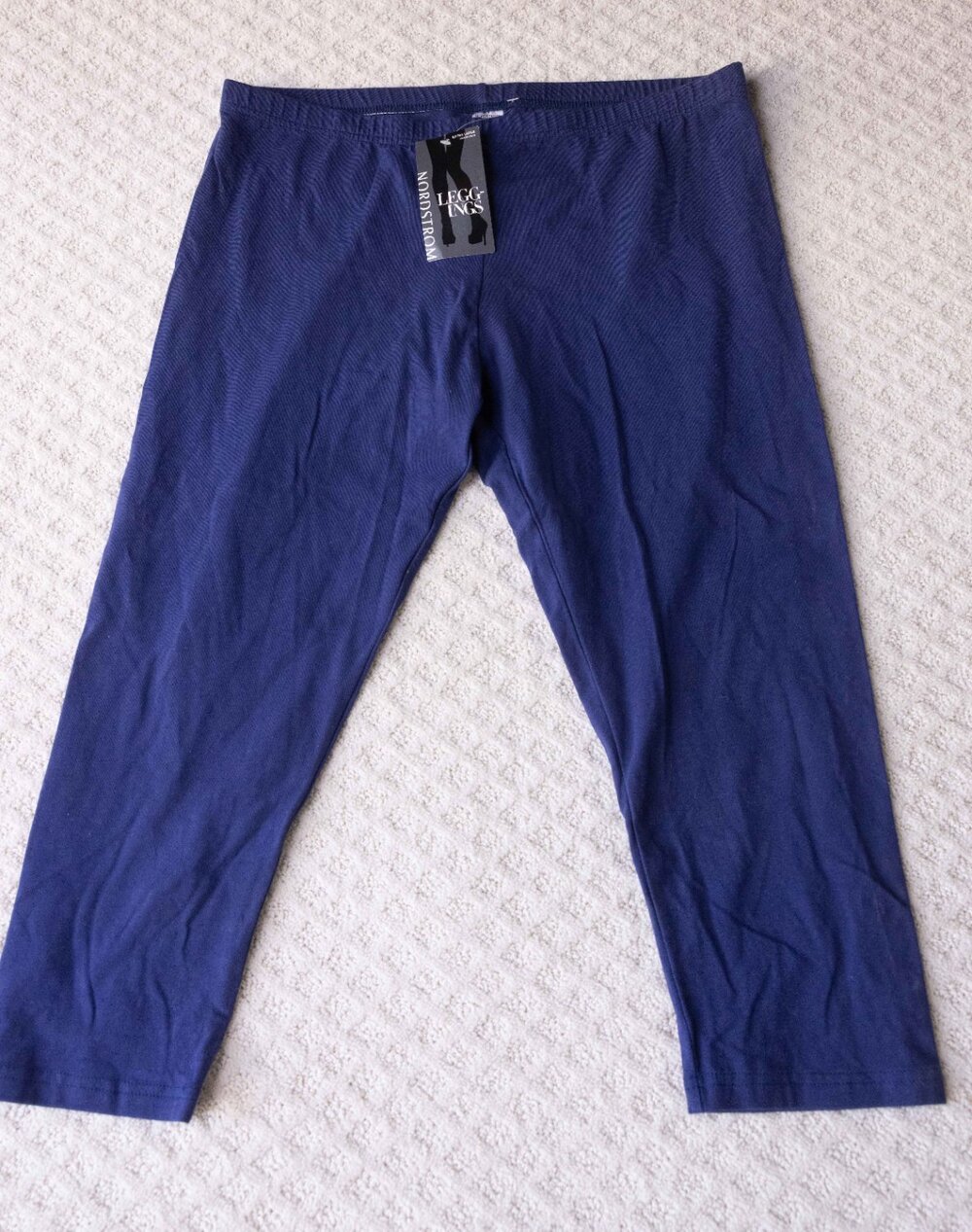 NWT Nordstrom Leggings Womens XL Navy Cotton Spandex Cropped 34x22 Size 34